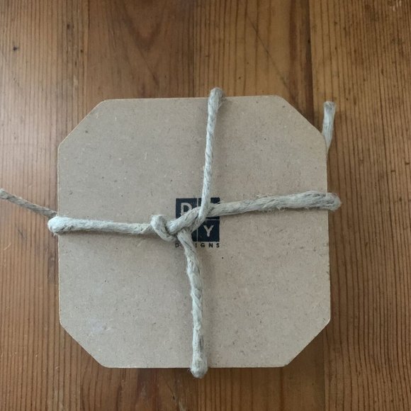 Deny Designs set of 4 square coasters pink marbed quartz mineral design - Picture 2 of 3